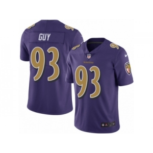 Men's Nike Baltimore Ravens #93 Lawrence Guy Limited Purple Rush NFL Jersey