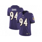 Men's Nike Baltimore Ravens #94 Carl Davis Vapor Untouchable Limited Purple Team Color NFL Jersey