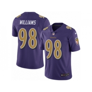 Men's Nike Baltimore Ravens #98 Brandon Williams Limited Purple Rush NFL Jersey