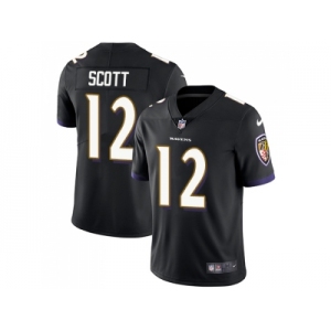 Nike Baltimore Ravens #12 Jaleel Scott Black Alternate Men Stitched NFL Vapor Untouchable Limited Jersey