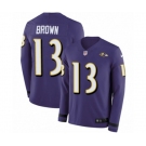 Nike Baltimore Ravens #13 John Brown Limited Purple Therma Long Sleeve NFL Jersey