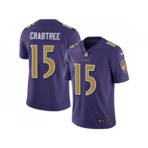 Nike Baltimore Ravens #15 Michael Crabtree Purple Men Stitched NFL Limited Rush Jersey