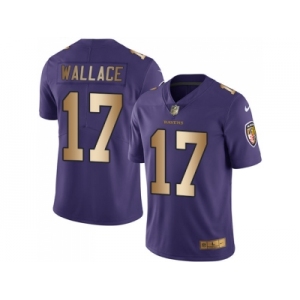 Nike Baltimore Ravens #17 Mike Wallace Purple Men's Stitched NFL Limited Gold Rush Jersey