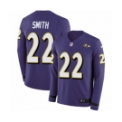 Nike Baltimore Ravens #22 Jimmy Smith Limited Purple Therma Long Sleeve NFL Jersey