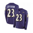 Nike Baltimore Ravens #23 Tony Jefferson Limited Purple Therma Long Sleeve NFL Jersey