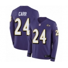 Nike Baltimore Ravens #24 Brandon Carr Limited Purple Therma Long Sleeve NFL Jersey