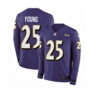 Nike Baltimore Ravens #25 Tavon Young Limited Purple Therma Long Sleeve NFL Jersey