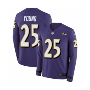 Nike Baltimore Ravens #25 Tavon Young Limited Purple Therma Long Sleeve NFL Jersey