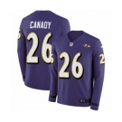 Nike Baltimore Ravens #26 Maurice Canady Limited Purple Therma Long Sleeve NFL Jersey