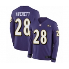 Nike Baltimore Ravens #28 Anthony Averett Limited Purple Therma Long Sleeve NFL Jersey