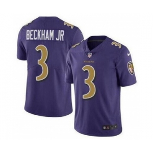 Nike Baltimore Ravens #3 Odell Beckham Jr Purple Color Rush Limited Jersey