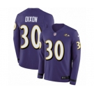 Nike Baltimore Ravens #30 Kenneth Dixon Limited Purple Therma Long Sleeve NFL Jersey