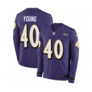 Nike Baltimore Ravens #40 Kenny Young Limited Purple Therma Long Sleeve NFL Jersey