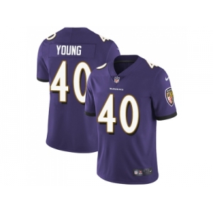 Nike Baltimore Ravens #40 Kenny Young Purple Team Color Men Stitched NFL Vapor Untouchable Limited Jersey