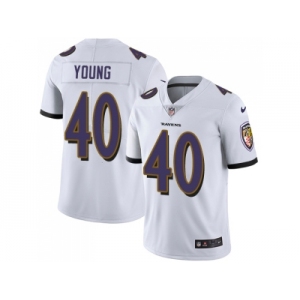 Nike Baltimore Ravens #40 Kenny Young White Men Stitched NFL Vapor Untouchable Limited Jersey