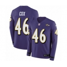 Nike Baltimore Ravens #46 Morgan Cox Limited Purple Therma Long Sleeve NFL Jersey