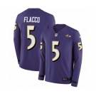 Nike Baltimore Ravens #5 Joe Flacco Limited Purple Therma Long Sleeve NFL Jersey