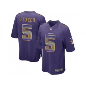 Nike Baltimore Ravens #5 Joe Flacco Purple Team Color Men's Stitched NFL Limited Strobe Jersey