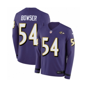 Nike Baltimore Ravens #54 Tyus Bowser Limited Purple Therma Long Sleeve NFL Jersey