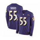 Nike Baltimore Ravens #55 Terrell Suggs Limited Purple Therma Long Sleeve NFL Jersey