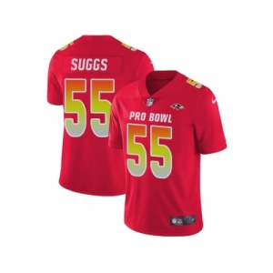 Nike Baltimore Ravens #55 Terrell Suggs Red Men Stitched NFL Limited AFC 2018 Pro Bowl Jersey