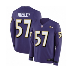 Nike Baltimore Ravens #57 C.J. Mosley Limited Purple Therma Long Sleeve NFL Jersey