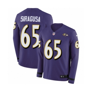 Nike Baltimore Ravens #65 Nico Siragusa Limited Purple Therma Long Sleeve NFL Jersey