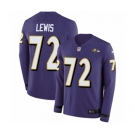 Nike Baltimore Ravens #72 Alex Lewis Limited Purple Therma Long Sleeve NFL Jersey