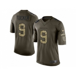 Nike Baltimore Ravens #9 Justin Tucker Green Salute to Service Jerseys(Limited)