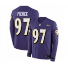 Nike Baltimore Ravens #97 Michael Pierce Limited Purple Therma Long Sleeve NFL Jersey