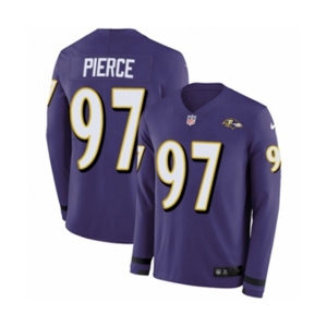 Nike Baltimore Ravens #97 Michael Pierce Limited Purple Therma Long Sleeve NFL Jersey