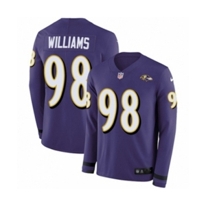 Nike Baltimore Ravens #98 Brandon Williams Limited Purple Therma Long Sleeve NFL Jersey