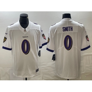 Nike Ravens #0 Smith White Team Color Men's Stitched NFL Vapor Untouchable Limited Jersey