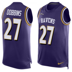 Nike Ravens #27 J.K. Dobbins Purple Team Color Men's Stitched NFL Limited Tank Top Jersey