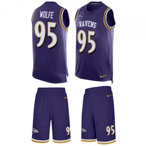 Nike Ravens #95 Derek Wolfe Purple Team Color Men's Stitched NFL Limited Tank Top Suit Jersey