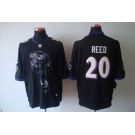 nike nfl jerseys baltimore ravens #20 reed black[helmet tri-blend limited]