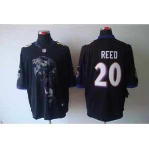 nike nfl jerseys baltimore ravens #20 reed black[helmet tri-blend limited]