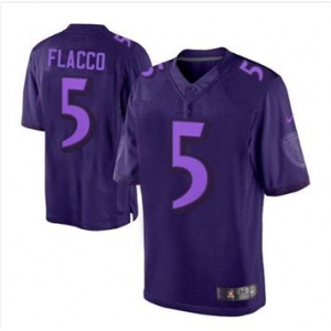 nike nfl jerseys baltimore ravens #5 joe flacco purple[drenched limited]