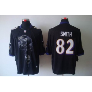 nike nfl jerseys baltimore ravens #82 smith black[helmet tri-blend limited]