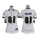 Nike women nfl jerseys baltimore ravens #81 boldin white[nike]