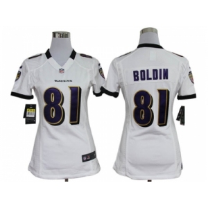 Nike women nfl jerseys baltimore ravens #81 boldin white[nike]