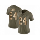 Women Nike Baltimore Ravens #24 Brandon Carr Limited Olive old Salute to Service NFL Jersey