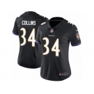 Women Nike Baltimore Ravens #34 Alex Collins Black Alternate Vapor Untouchable Limited Player NFL Jersey