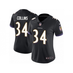 Women Nike Baltimore Ravens #34 Alex Collins Black Alternate Vapor Untouchable Limited Player NFL Jersey