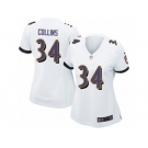 Women Nike Baltimore Ravens #34 Alex Collins Game White NFL Jersey