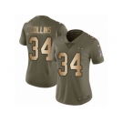 Women Nike Baltimore Ravens #34 Alex Collins Limited Olive Gold Salute to Service NFL Jersey