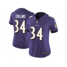 Women Nike Baltimore Ravens #34 Alex Collins Purple Team Color Vapor Untouchable Limited Player NFL Jersey