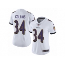 Women Nike Baltimore Ravens #34 Alex Collins White Vapor Untouchable Limited Player NFL Jersey