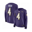 Women Nike Baltimore Ravens #4 Sam Koch Limited Purple Therma Long Sleeve NFL Jersey