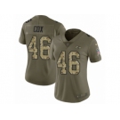 Women Nike Baltimore Ravens #46 Morgan Cox Limited Olive Camo Salute to Service NFL Jersey